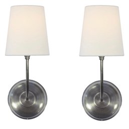 A Pair Of Vendome Sconces In Antique Silver By Thomas O'Brien For Visual Comfort