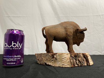 Awesome Wooden Bison Carving