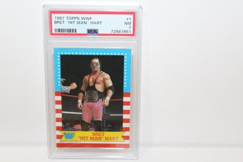 Graded 1987 Brett ' Hit Man ' Hart Card & Variety Of Wrestling Cards Incl. 1990 Hulk Hogan #57