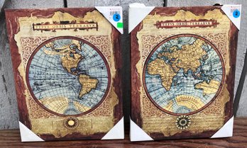 210.  Print On Canvas World Maps (2)