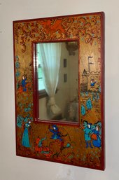 Vintage Canterbury Hand Painted Picture Mirror By Abigail For Modern Classics