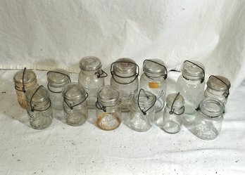 Lot Of 13 Assorted Round Mason Jars