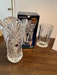 Crystal Vases By Marquis, Vincennes, Crystal D'arc