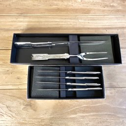 Towle Stainless Steel Carving Set And Steak Knives