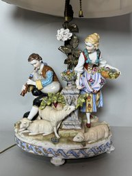 MEISSEN FIGURAL GROUP AS LAMP