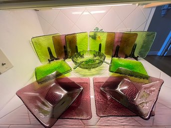 Amethyst And Green Dishes For Extra Punch, What Colors!