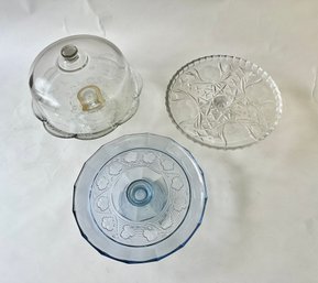 3 Vintage Pedestaled Cake Platters