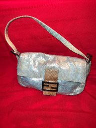 Fendi Blue Sequin Handbag