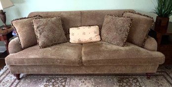 The Charles Stewart Company Chenille Sofa With Pillows