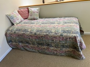 Twin Metal Bed Frame, Like New Sealy Mattress Boxspring Set