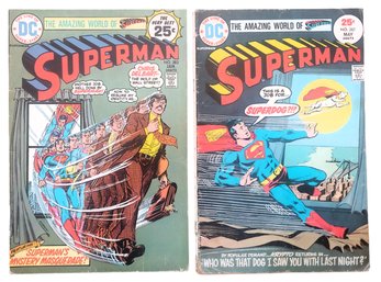 1975 DC Comics The Amazing World Of SUPERMAN #283 & 287