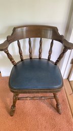 A Vintage Chair Barrel Shaped Back With Vinyl Seat Made In Yugoslavia 1 Of 2