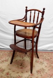 A Victorian Era Bentwood Wicker Childs High Chair