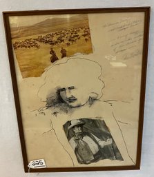 Framed Western Tribute Collage- Pencil Signed