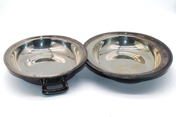 2 Serving Silver Containers With Lid