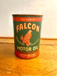 Antique 1940s FALCON Motor Oil Can - Great Display