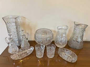 Presssed Glass, Cut Glass, Wheel Cut Glass, Ca. 1960