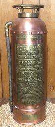 Vintage Copper & Brass Fire Extinguisher, Underwriters Laboratories