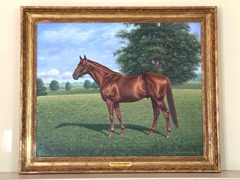 Richard Stone Reeves (1919-2005) Oil Painting Of Race Horse Fly So Free