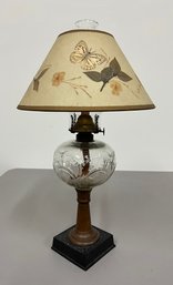 Antique Oil Lamp With Shade By Banner