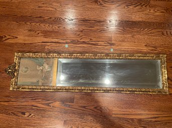 Antique Narrow Gilt Framed Wall Mirror