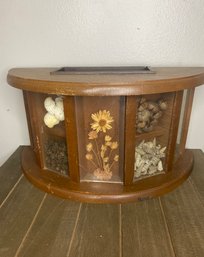 Vintage Wooden Ecology Box Planter- Wall Pocket