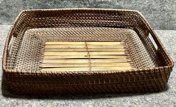 Oversized Woven Reed And Bamboo Basket
