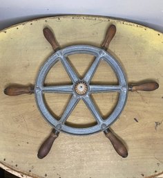 Small Captains Wheel With Wood Handles