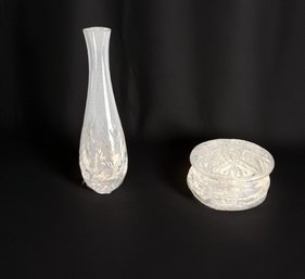 Crystal Vase And Lidded Candy Dish