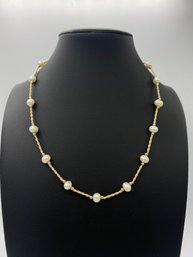 Uniquely Gorgeous 14k Yellow Gold & Pearl Necklace