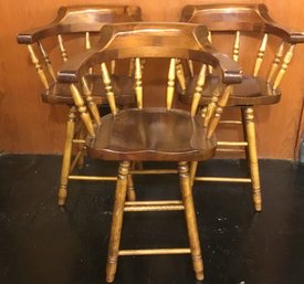 Middletown MFG Co., Trio Of Pine Swivel Counter Stools