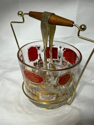 Jeanette Ice Bucket In Carrier With Tongs