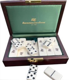 Vintage Abercrombie & Fitch Premium Dominoes In Custom Wood Box