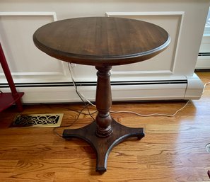 Round Wood Pedestal Side Table