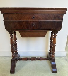 ANTIQUE WALNUT SEWING STAND