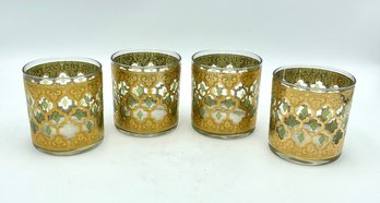 Set Of Mid Century Culver Valencia Rocks Glasses