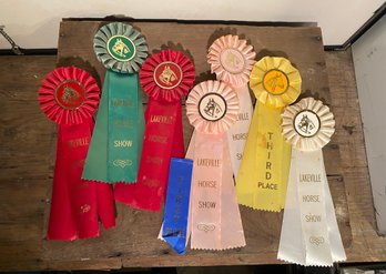 Vintage Lot Of Horse Show Ribbons- Lakeville Ct