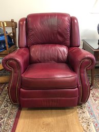 Lazy Boy Red Leather Rocker Recliner