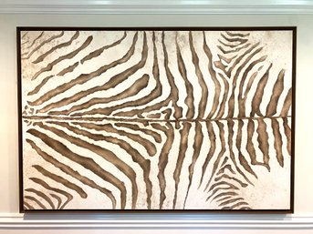 Very Large Contemporary Zebra Print Art Panel  (LOC: F2)