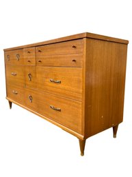 Mid-Century Modern Lowboy Dresser Or Credenza Dresser - Nine Drawers