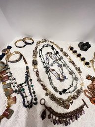Lot #8 Costume Jewelry With Some Sterling Mixed In The Jewelry