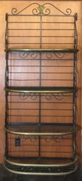 Antique, Vintage Solid Brass & Wrought Iron Bakers Rack.