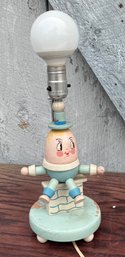 24. Vintage Wooden Humpty Dumpty Table Lamp