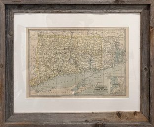 Antique Map Of Connecticut And Rhode Island 1897