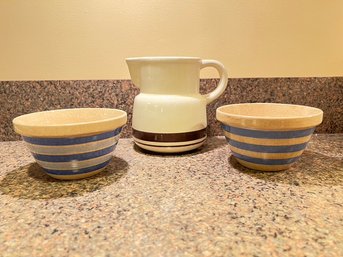 McCoy Pitcher With 2 Mixing Bowls