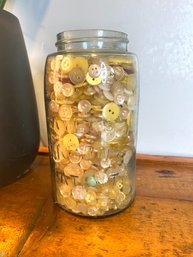 Atlas Mason Jar Filled With Vintage Buttons