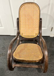 Antique Caned Small Rocking Chair