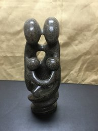 A Carved Zimbabwe Shona Stone Family Of 4 Sculpture 9' African Art Modern Abstract