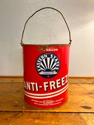 Vintage EASTERN STATES Anti Freeze 1 Gallon Gas Service Station Can  Made Pale
