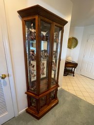 Lighted Curio Display Cabinet With Glass Shelves